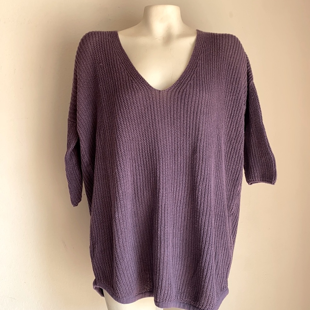 Express purple cable knit top Meidum